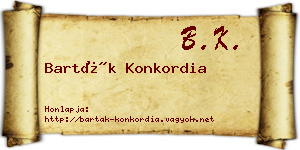 Barták Konkordia névjegykártya